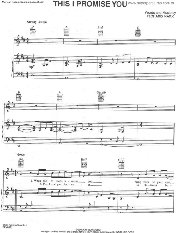 Partitura da música This I Promise You v.4