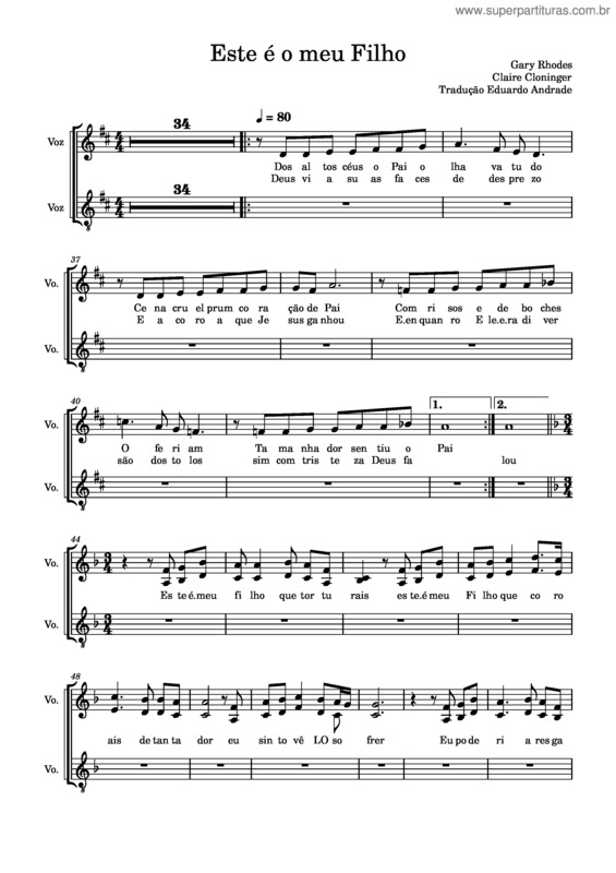 Partitura da música This Is My Son – Gary Rhodes Este É O Meu Filho