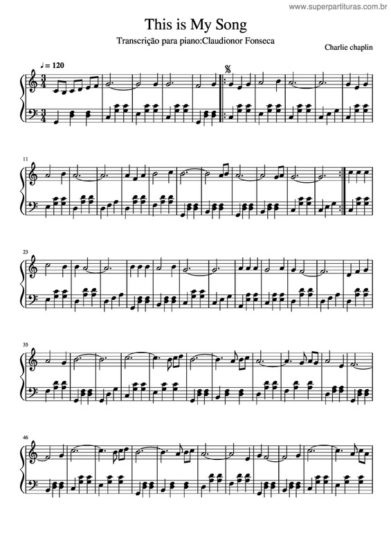 Partitura da música This Is My Song v.2