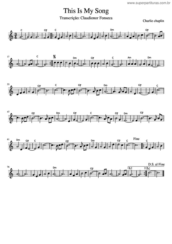 Partitura da música This Is My Song v.3