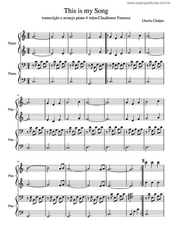 Partitura da música This Is My Song v.4