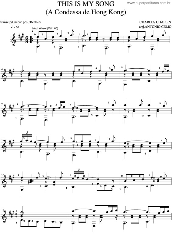 Partitura da música This Is My Song
