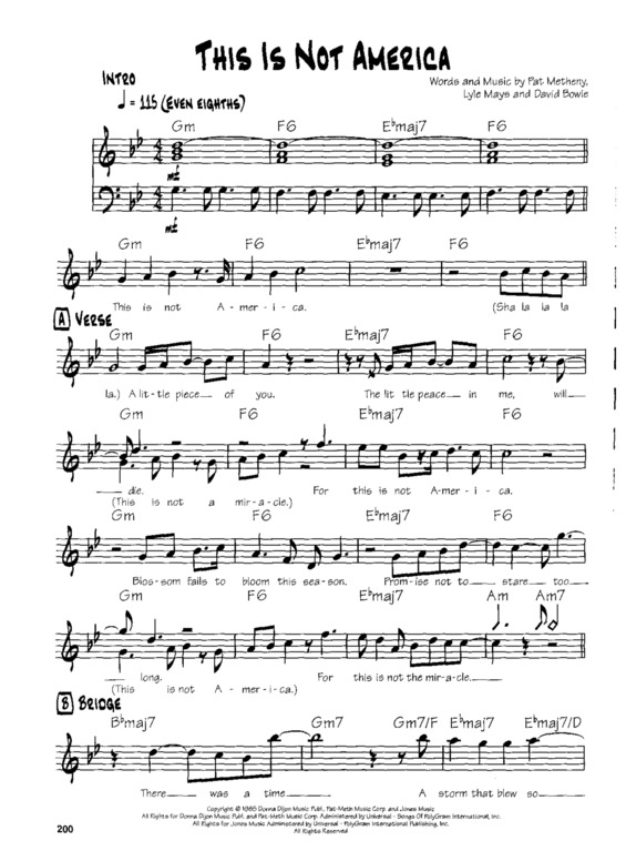 Partitura da música This Is Not America