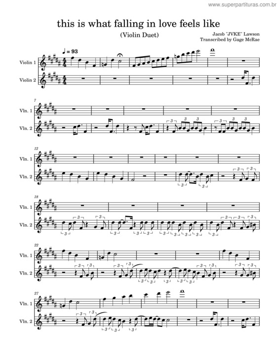 Partitura da música This Is What Falling In Love Feels Like – Jvke