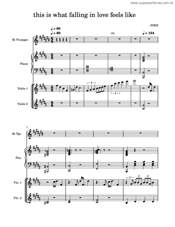 Partitura da música This Is What Falling In Love Feels Like