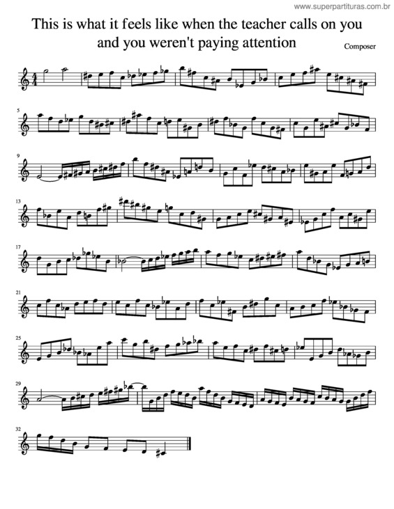 Partitura da música This Is What It Feels Like When The Teacher Calls On You And You Weren`T Paying Attention