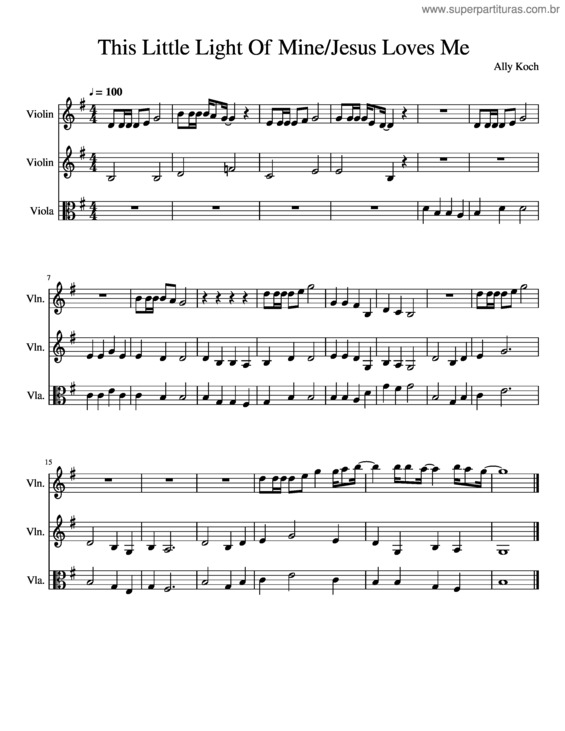 Partitura da música This Little Light Of Mine/Jesus Loves Me