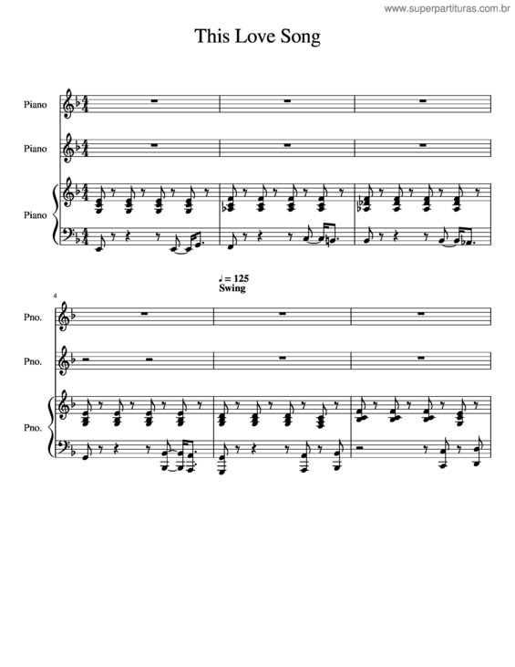 Partitura da música This Love Song 2