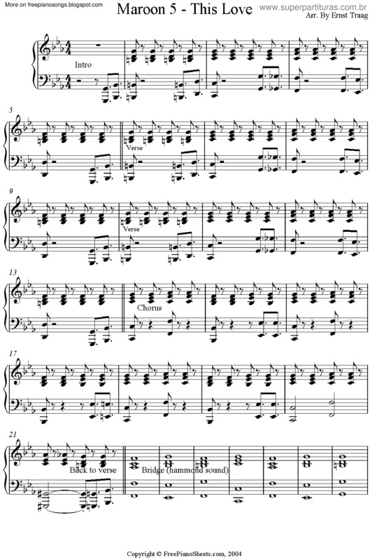 Partitura da música This Love v.4