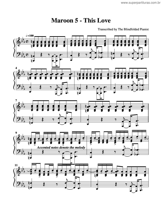 Partitura da música This Love