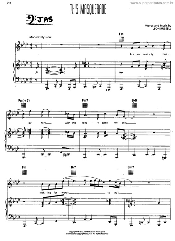 Partitura da música This Masquerade v.2