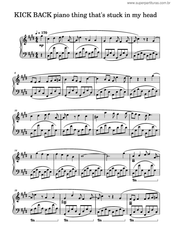 Partitura da música This One Bit Of Kick Back That`S Stuck In My Head