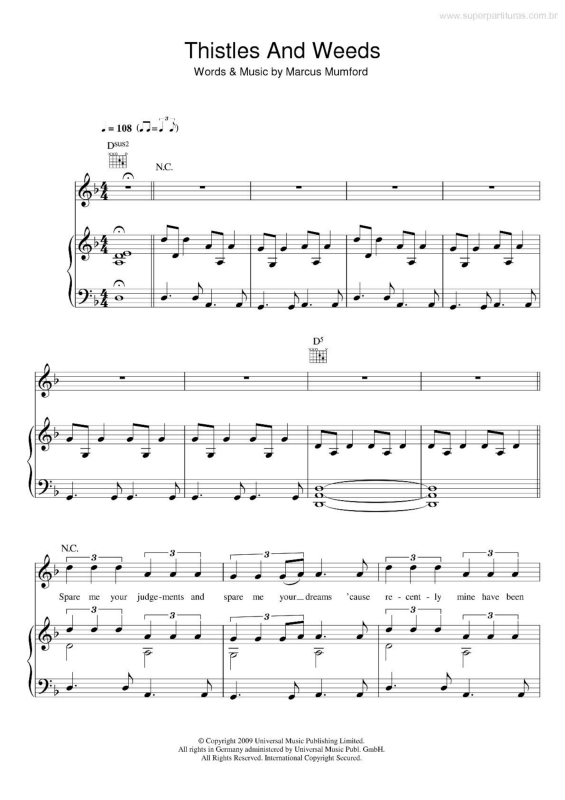 Partitura da música Thistles and Weeds