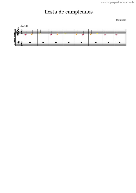 Partitura da música Thompson 1 Fiesta De Cumpleanos – Shyruki