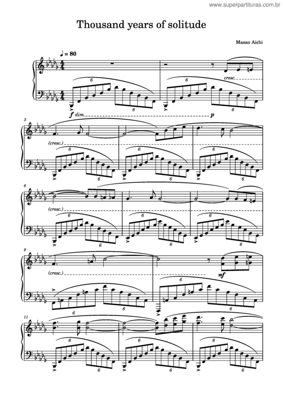 Partitura da música Thousand Years Of Solitude