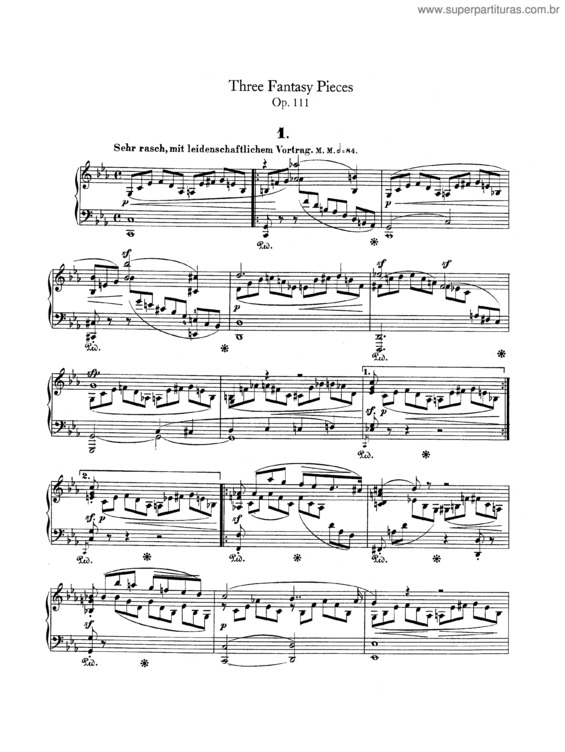 Partitura da música Three Fantasiestücke