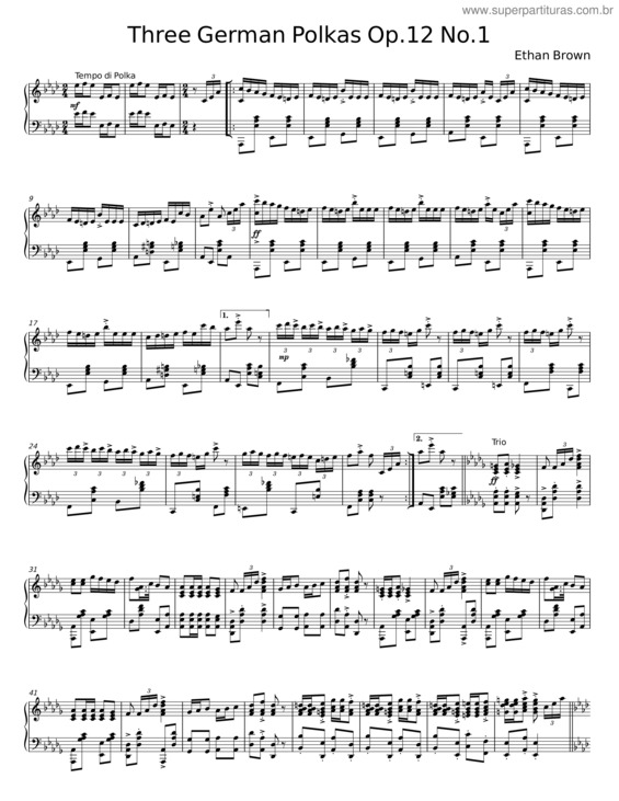 Partitura da música Three German Polkas Op.12 No.1  – Ethan Brown