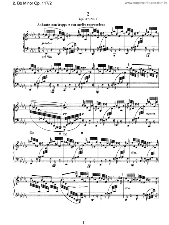 Partitura da música Three Intermezzi v.2