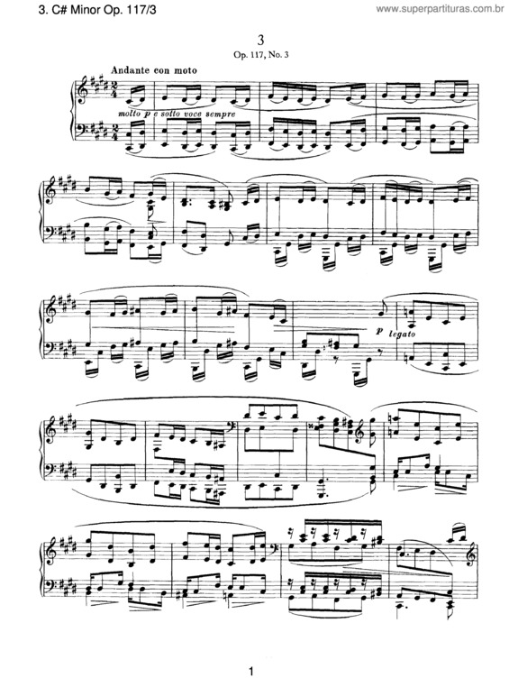 Partitura da música Three Intermezzi v.3