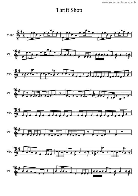 Partitura da música Thrift Shop