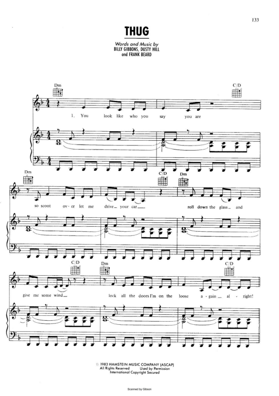 Partitura da música Thug