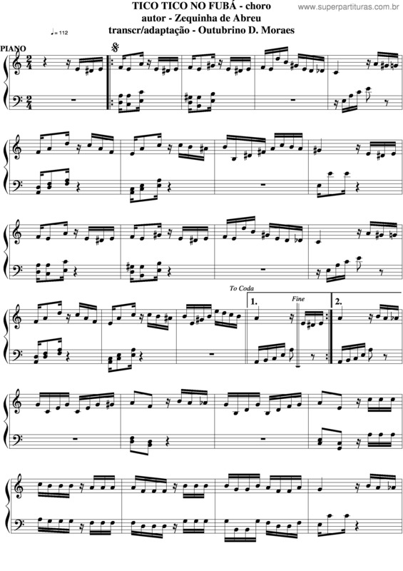 Partitura da música Tico Tico No Fubá v.12