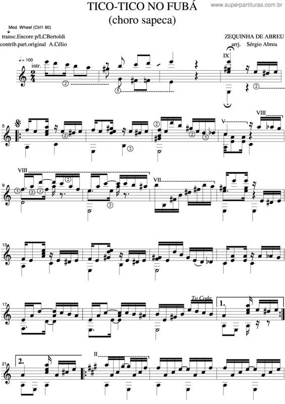 Partitura da música Tico Tico No Fubá v.19