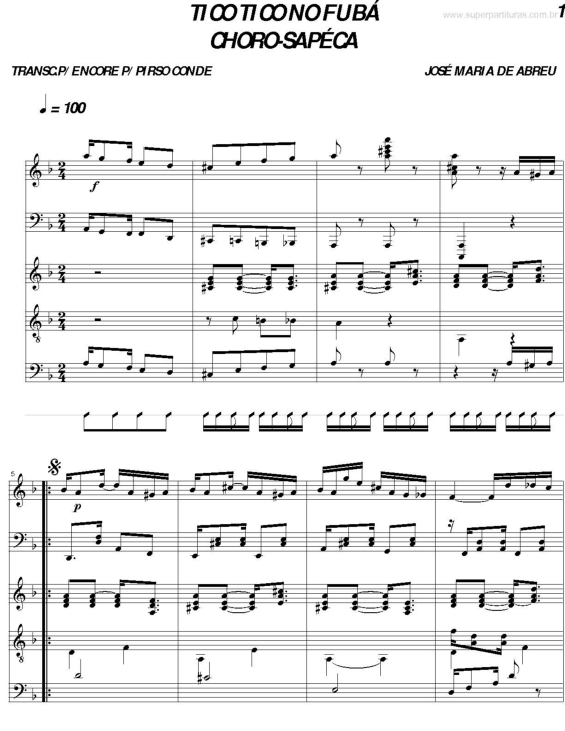 Partitura da música Tico-Tico no Fubá v.2