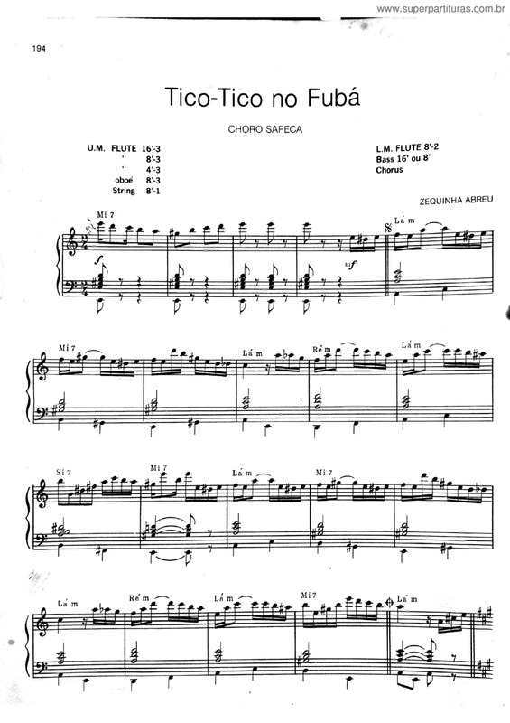 Partitura da música Tico-Tico No Fubá v.28