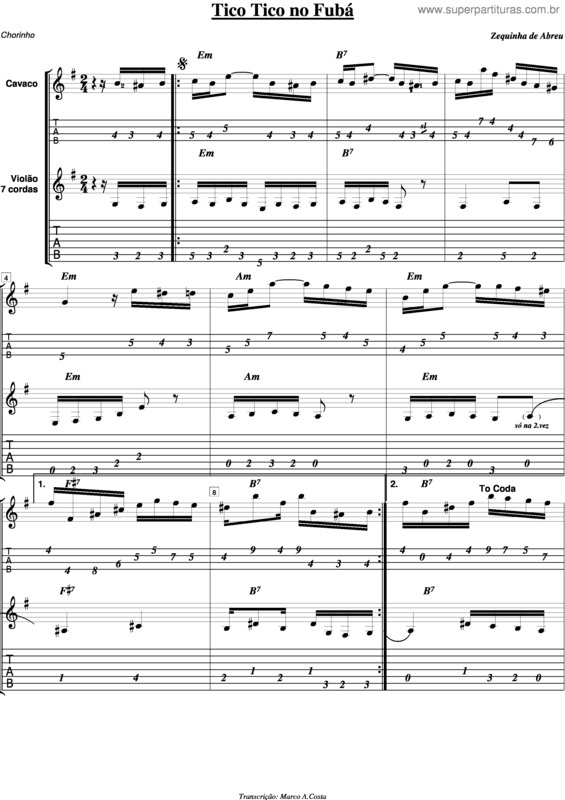 Partitura da música Tico Tico No Fuba v.5