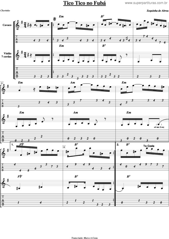 Partitura da música Tico Tico No Fubá v.8