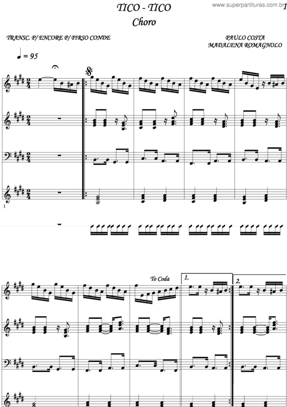 Partitura da música Tico Tico