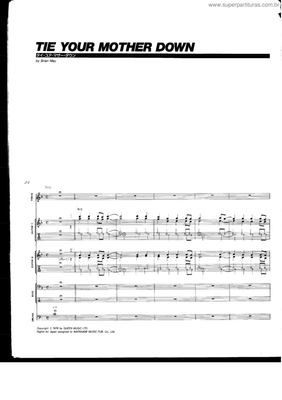 Partitura da música Tie Your Mother Down v.2