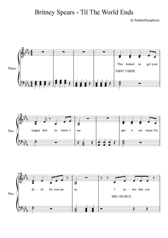 Partitura da música Til the World Ends