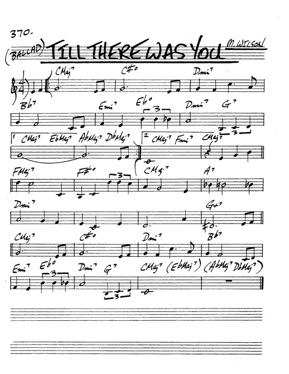 Partitura da música Till There Was You v.2