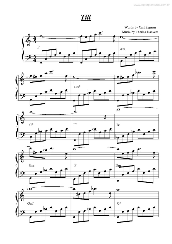 Partitura da música Till