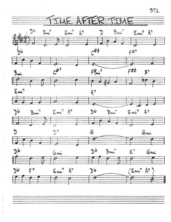 Partitura da música Time After Time 2