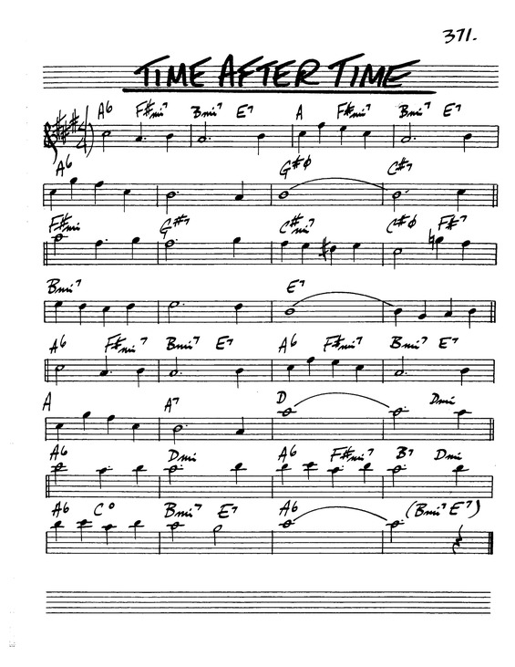 Partitura da música Time After Time v.4