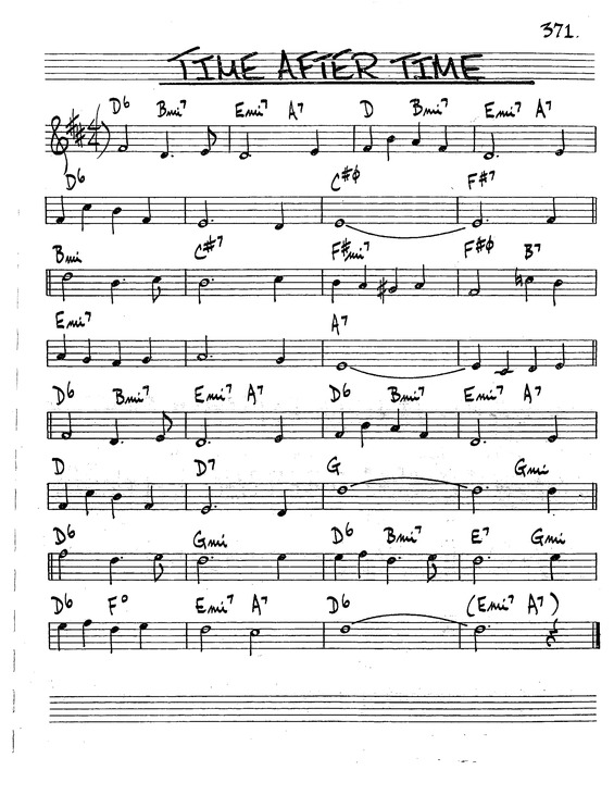 Partitura da música Time After Time v.5