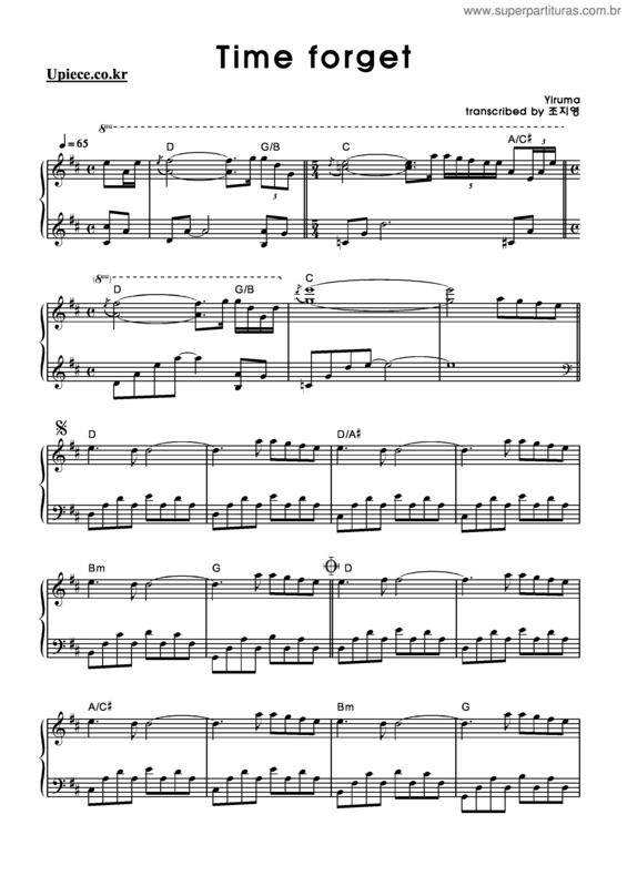 Partitura da música Time Forget