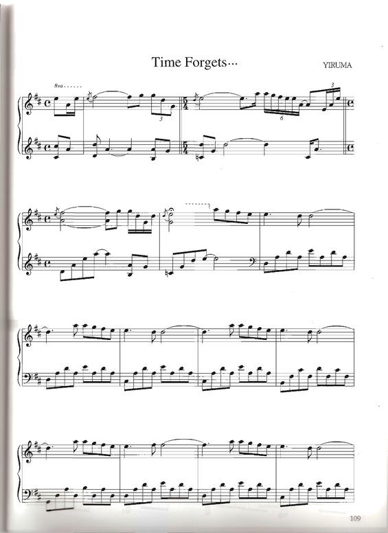 Partitura da música Time Forgets