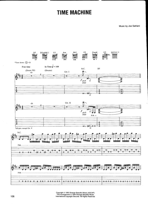 Partitura da música Time Machine