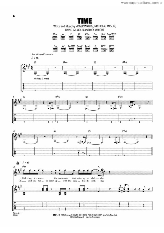 Partitura da música Time v.2