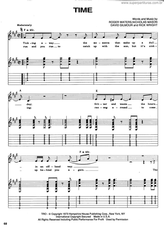 Partitura da música Time v.3