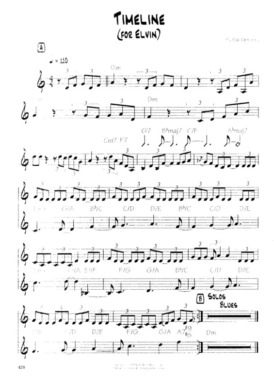 Partitura da música Timeline (For Elvin)