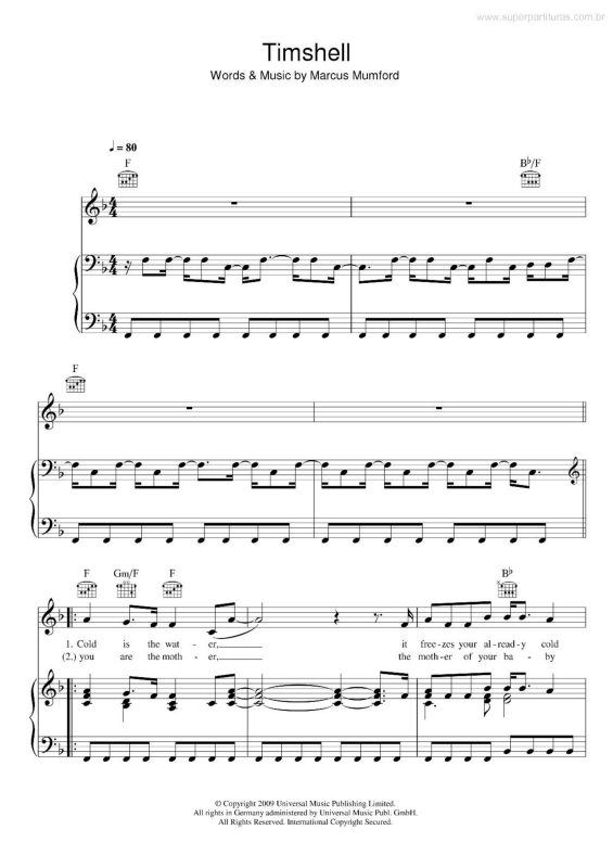 Partitura da música Timshell