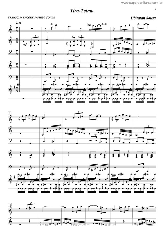 Partitura da música Tira Teima