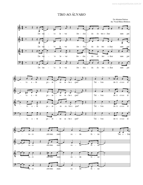 Partitura da música Tiro ao Álvaro v.2