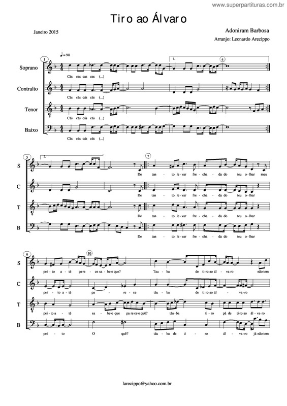 Partitura da música Tiro Ao Álvaro v.6