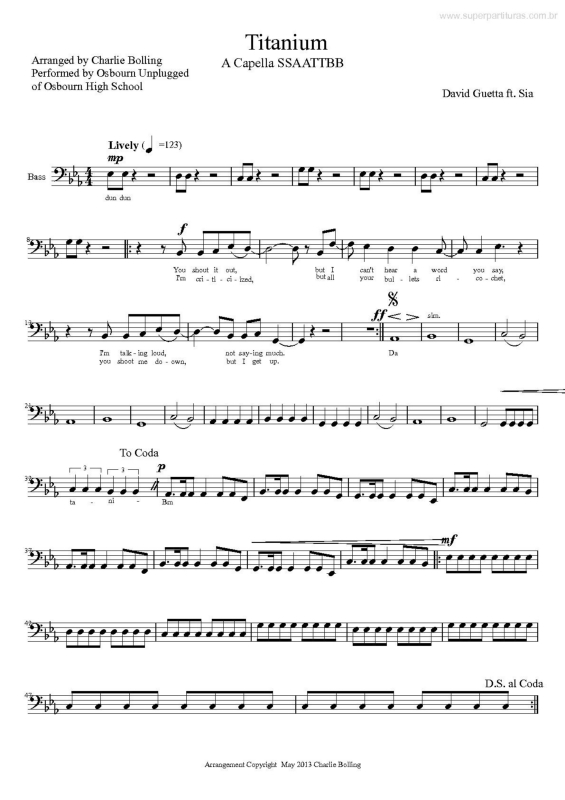 Partitura da música Titanium (Nothing but the Beat) v.2